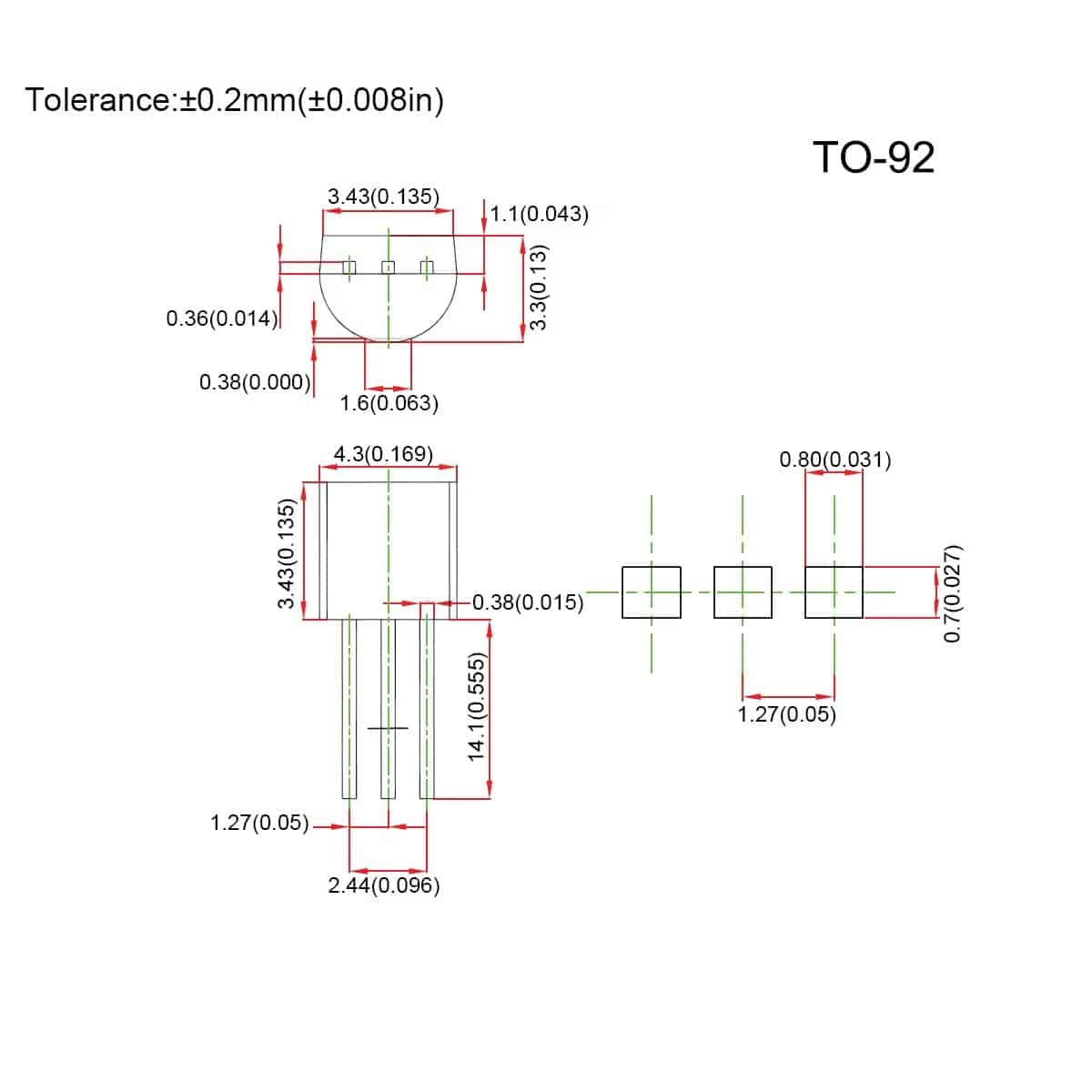 TRANSISTORTO66 vs TRANSISTORTO92 electronic part number