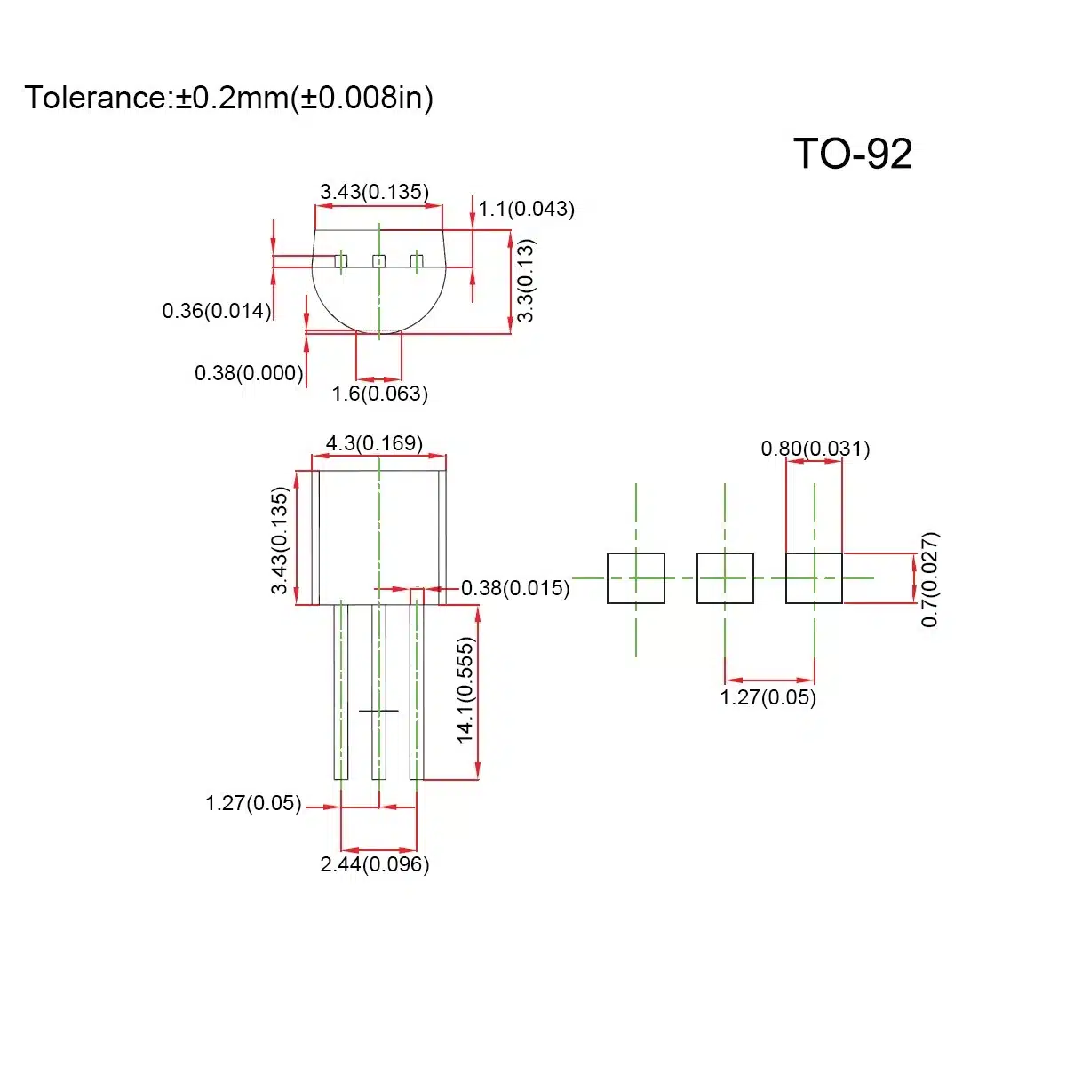 TRANSISTORTO66 vs TRANSISTORTO92 electronic part number