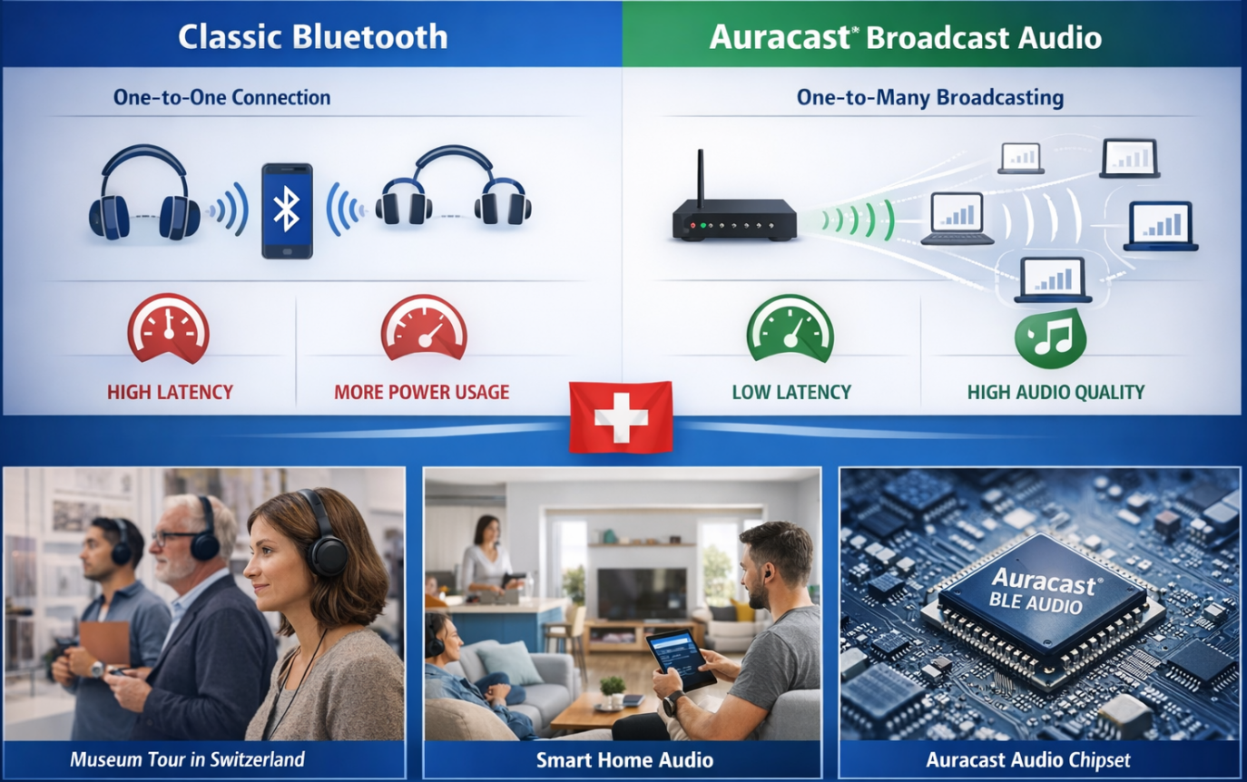 Auracast Broadcast Audio Explained: Applications and Chipset Solutions